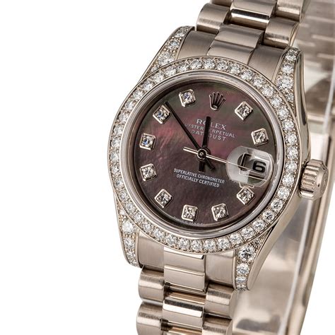 rolex woman white gold with diamond|Rolex 179159.